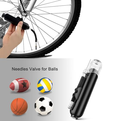 BROTOU Ball Pump, Dual Action Inflate Air Pump with 3 Needles and 2 Nozzles for Soccer Ball, Basketball, Volleyball, Balloons, Bikes