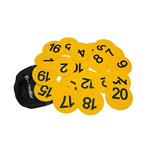 4inch Mini Floor Spot Markers for Classroom Preschool and Kindergarten (Set of 20pcs) (Yellow number 1-20) - color: Yellow number 1-20