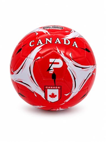 Elite Edition Soccer Ball - Training Soccer Ball – Durable TPU Outdoor Ball – Country Design (USA, Argentina, Brasil, Mexico, Portugal & More) - size: 5, style: CANADA