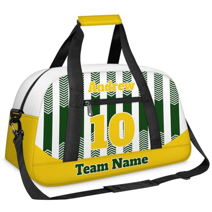 Basketball Soccer Gifts for Boys Girls - Custom Sports Duffle Bag, Personalized Name & Team Bag, Water-Resistant Gym Bag for Basketball, Soccer, Volleyball | Y-Green Yellow - color: Y-Green Yellow