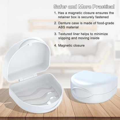 Orthodontic Mouthguard Case Dental Retainer Case-White - color: White