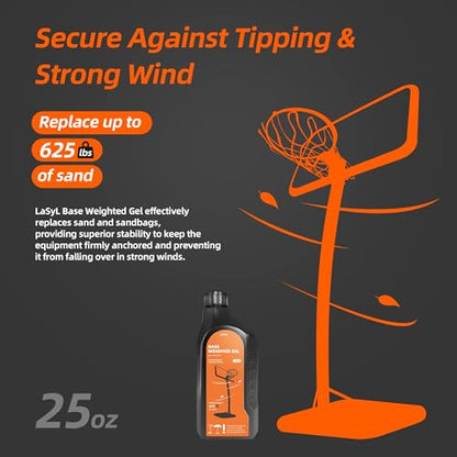 LaSyL Base Weighted Gel - Sand & Sandbag Replacement for Anchoring Portable Basketball Hoops, Outdoor Umbrellas and Volleyball Nets - Eco-Friendly & More Effective Than Water Alone