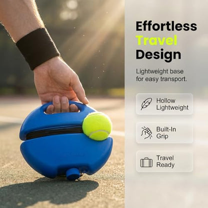HISKI Tennis Balls Training Baseboard, Tennis Rebounder with Weighted Base, Tennis Trainer Balls with String, Tennis Trainer Rebound Ball Set, Solo Practice Reaction Kit/Ball - color: Blue A*1PC