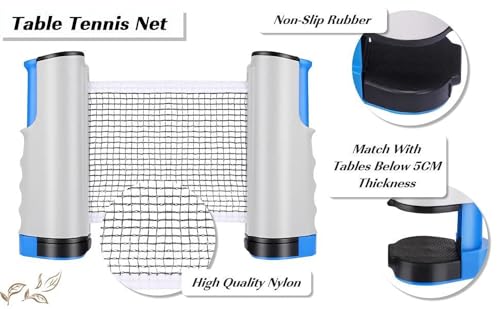 Ping Pong Net, Retractable Table Tennis Net Ping Pang Net Table Tennis Net Adjustable Portable for Indoor and Outdoor, Gray