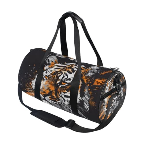 Sports Gym Travel Duffle Bag Tiger Luggage for Men and Women - color: Tiger
