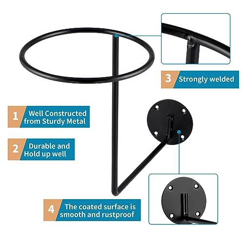 6 Pack Metal Helmet Hangers, Ball Holder Rack with Screws, Wall Mount Display Hooks for Helmets, Caps, Hats, Wigs, Basketball, Volleyball, Football, Riding Jackets, Coats
