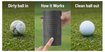 Wash-E: Electric Golf Ball Cleaner – Portable Motorized Washer, USB-C Rechargeable, Clips to Golf Bag – Premium Golf Gift
