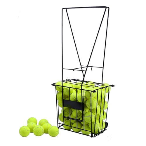 Portable Tennis Ball Hoppers Basket, Ball Picker Upper Collector with Rolling Casters, Retriever Basket Carrier Gatherer Pickup Hopper Container
