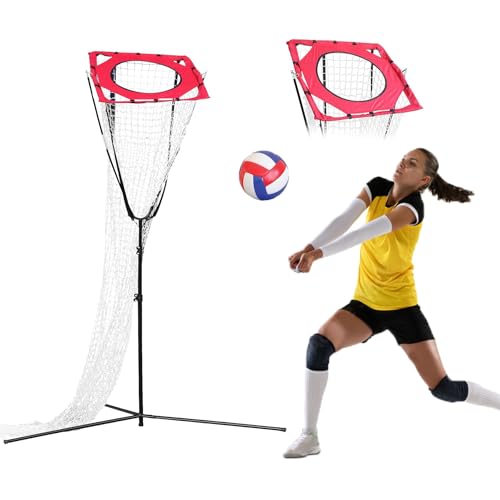 Volleyball Setter Trainer Net,Portable Training Net Equipment with Adjustable Height and Angle for Indoor&Outdoor Practice,Sturdy Footed Base for Serving,Spiking and Setting Training for Backyard,Gym