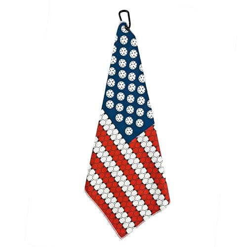 Wolf Golf Towels Pickleball Towel | Pickleball Gifts | American Flag Paddles | Sport Towel | Retirement Gift - color: American Flag