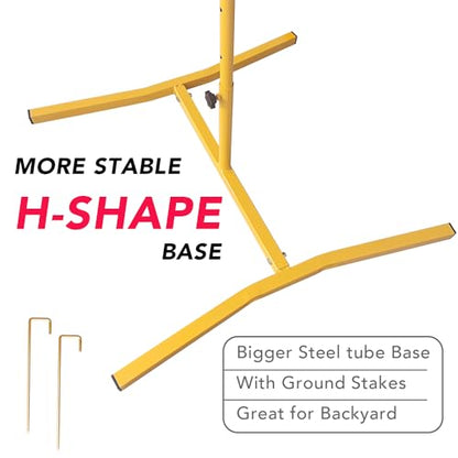 Football Goal Post, Adjustable Height Field Goal Post with Football, Sturdy Steel Tube Frame, Powder Coating Anti-Rust Craft, Easy to Assemble