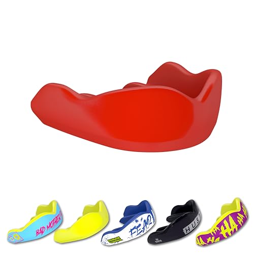 DAMAGE CONTROL High-Impact Mouth Guard – Sports Mouthguard for Boxing, Football, Hockey, Lacrosse & Basketball, Protects Teeth & Jaw, Protective Mouthpiece for Adults & Youth (Adult, Red) - color: Red, size: Adult