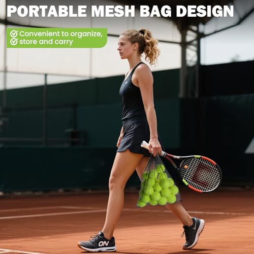 FURWEY Tennis Balls, 12/24/36/80 Pack Bulk Tennis Balls Pressureless Tennis Ball, Come with Mesh Bag for Easy Transport,Pet Dog Playing Balls, Good for Beginner Training Ball - size: 36P