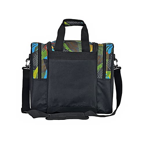 GRANDUP Bowling Ball Bag for Single Ball - Black Bowling accessories Ball Tote Bag Bowling Bag with Padded Ball Holder - Fits Bowling Shoes Up to Mens Size 14