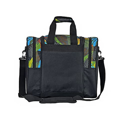GRANDUP Bowling Ball Bag for Single Ball - Black Bowling accessories Ball Tote Bag Bowling Bag with Padded Ball Holder - Fits Bowling Shoes Up to Mens Size 14