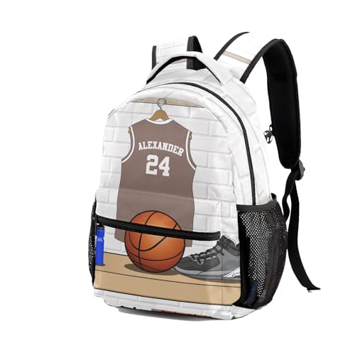 Sport Basketball Fan Player Crepe Personalized School Backpack for Teen Kid-Boy/Girl Primary Daypack Travel Bookbag - color: Option 26