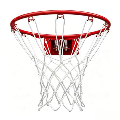 Rakon 18" Replacement Basketball Rim Wall Mount Hoop Hand-Crank Backboard Mounted for Indoor/Outdoor Classic Basketball Court, Teens, Adults, Schools, Parks - color: 18" Red Spring