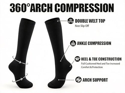 GRAPMKTG 3 Pack Softball Soccer Socks Baseball Football Socks for Youth Men and Women - color: Black, size: Medium