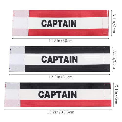 3pcs Captain Arm Bands for Soccer, Football, and Rugby Stylish Black Armbands for Youth and Adult Teams Perfect for Soccer, Volleyball, and More