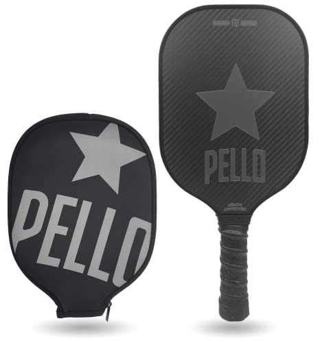 PELLO PXI Carbon Fiber Pickleball Paddles | USA Pickleball Approved | Professional Polypropylene Honeycomb Core | Perfect Balance of Power & Control | Pickle Ball Racquet with Neoprene Case