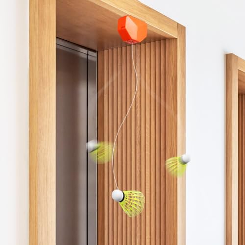 BESTonZON Indoor Badminton Rebound Trainer Machine, Electric Solo Practice Device with Remote Control, Self Training Shuttlecock Equipment for Home