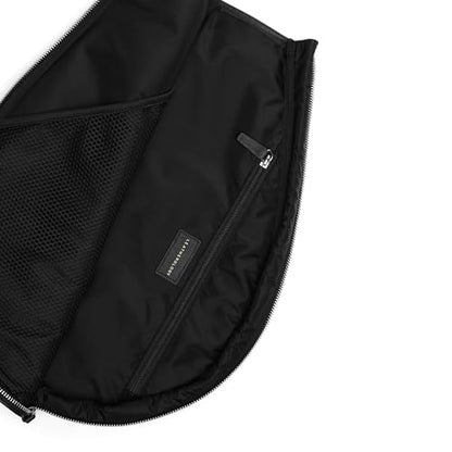 Leatherology Convertible Tennis Sling Tote – Premium Leather or Canvas Racket Bag with Expandable Design, Adjustable Strap, and Interior Pockets for Two Tennis Rackets - color: Black Onyx