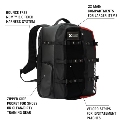 USWE Buddy Athlete Gear Pack, Duffle Bags to Store Sports Gear, Essentials, Ideal For Travelling, Gym, Training and More (40L Gear Pack Black/Red) - style: 40l Gear Pack Black/Red