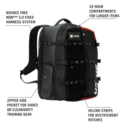 USWE Buddy Athlete Gear Pack, Duffle Bags to Store Sports Gear, Essentials, Ideal For Travelling, Gym, Training and More (40L Gear Pack Black/Red) - style: 40l Gear Pack Black/Red