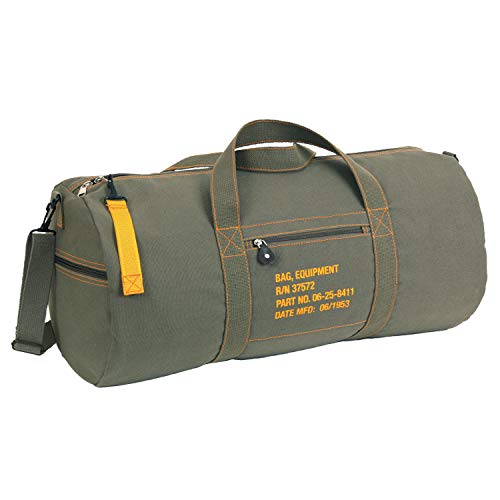 Rothco Canvas Equipment Duffle Bag – Travel & Gym Bag with Heavyweight Cotton Canvas Material – Great for Storing Gear, Clothing, and More - color: Olive Drab, size: 24 Inches