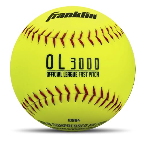 Franklin Sports Official Game Softballs - OL3000 Fastpitch 12" Inch Yellow Softballs - Official Size + Weight Tournament Balls for Practice + Games - 1 Softball - size: 12-Inch, style: 12 Pack