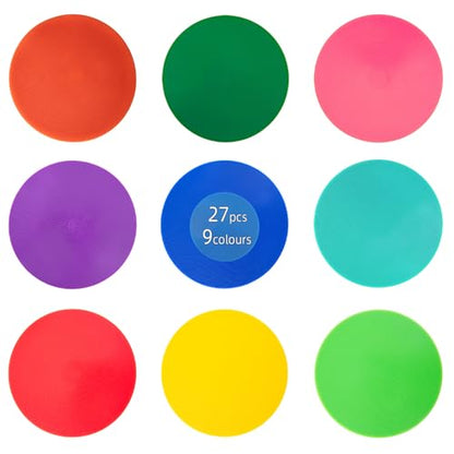 Spot Markers 9 Inch 10 Inch Non Slip Rubber Floor Markers Flat Field Cones Poly Dots for Soccer Basketball Sports Speed Agility Training and Drills - style: 9inch 9pcs