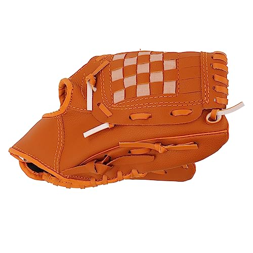 Baseball Pitcher Mitt Optimal Balance PVC Brown Catching Glove for Baseball Training for All Ages - size: 12.5 Inch