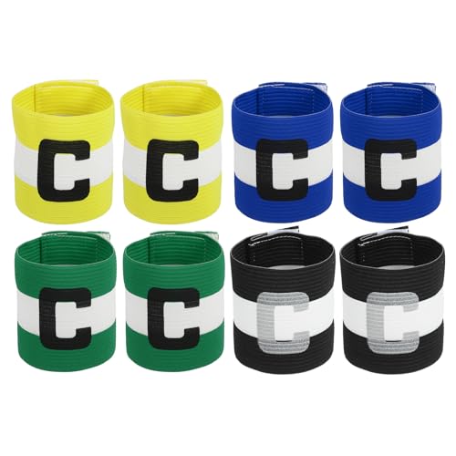 MECCANIXITY Soccer Captain Armband, Captain Arm Bands for Soccer Elastic Captain C Arm Band Sports Captain Armbands for Football Team Training Youth & Adult - color: Green/Yellow/Black/Blue