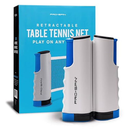 PRO-SPIN Retractable Ping Pong Net – 72" Table Tennis Net with Clamps | Portable Ping Pong Net for Any Table | Includes Custom Mesh Storage Bag | Replacement Table Tennis Net Posts - color: 1-Pack | Blue