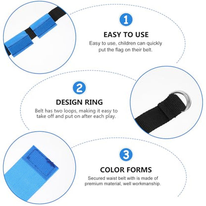 Flag Football Waist Bands and Belts for Youth, Advanced Football Training Equipment with Sturdy Waist Flags, Suitable for Teenager Sports and Team Practice Random Color