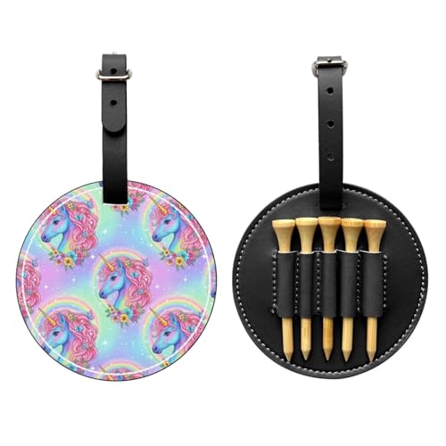 Leather Golf Tee Organizer with 5 Slots, Belt Clip for Bag Tag - color: Style (768)