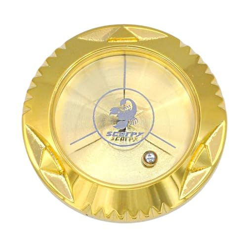 scorpy Golf Level Ball Marker with Metal Bead and Hat Clip, High Precision Putting Green Reading Aid Golf Accessories, Precision Alignment Tool for Perfect Putts - color: Gold, style: Model Polaris