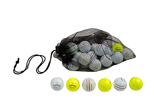 Clean Green Golf Balls 24 Recycled Used Golf Balls for Callaway ERC Triple Track Golf Ball Bulk Mix - Cheap Golf Balls Good Condition - includes for Callaway Golf Balls for Men and Mesh Carrying Bag