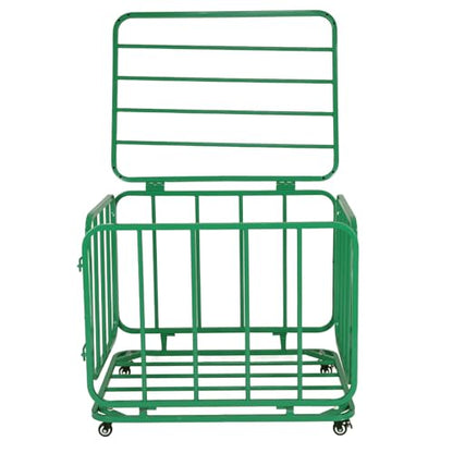 Rolling Sports Ball Storage Cart with Wheels & Lid Portable Foldable Sports Basket for Gyms Schools Clubs Indoor and Outdoor