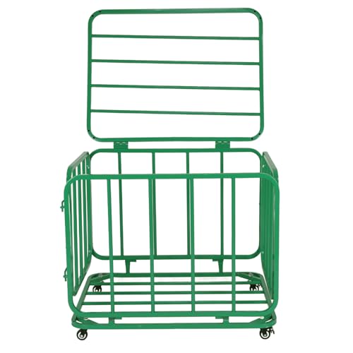 Rolling Sports Ball Storage Cart with Wheels & Lid Portable Foldable Sports Basket for Gyms Schools Clubs Indoor and Outdoor
