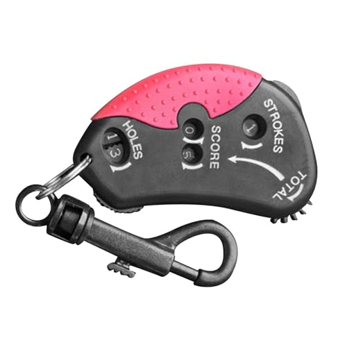 Vaveren Golf Score Counter Golf Stroke Counter Convenient Portable Mini Scoring Keeper with Clip Scorekeeper for Practice Competition - color: Black Red