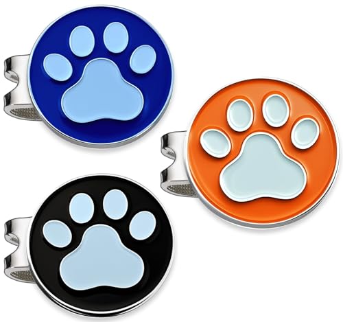 Adhere Golf Ball Markers Personlized Double Side Cute cat Logo Enamel with A Magnetic Hat Clips,A Premium Golf Gifts. - color: E-Blue+Orange+Black