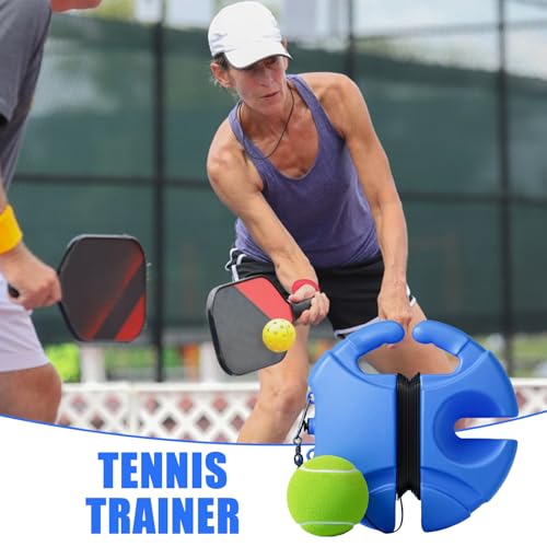 Tennis Rebound Trainer – Portable Practice Equipment with Built-in Storage | String Ball Tenis Training Tool, Re Bound Trainer for Adults Kids, Tennis Skill Improvement, Practice Court Accessory,