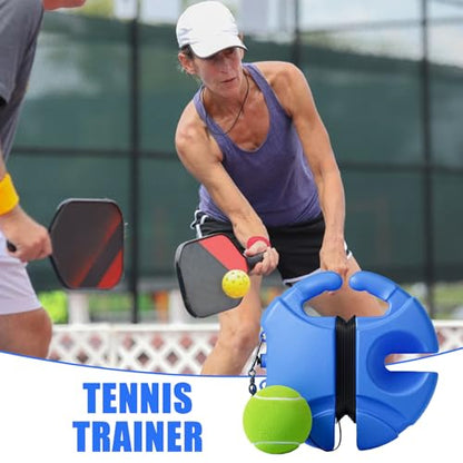 Tennis Rebound Trainer – Portable Practice Equipment with Built-in Storage | String Ball Tenis Training Tool, Re Bound Trainer for Adults Kids, Tennis Skill Improvement, Practice Court Accessory,