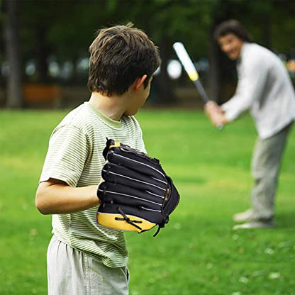Baseball Glove,Baseball Softball Mitt with Ball for Kids Youth Adults Training and Beginner,Right Hand Throw,Left Hand Glove - color: Yellow, size: 10.5"