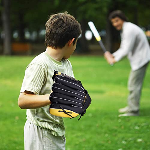 Baseball Glove,Baseball Softball Mitt with Ball for Kids Youth Adults Training and Beginner,Right Hand Throw,Left Hand Glove - color: Yellow, size: 11.5"
