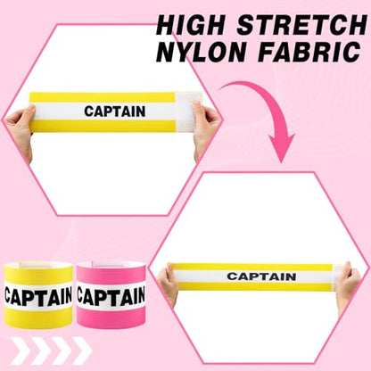 VioraWhite 12pcs Captain Arm Bands for Soccer Captain Armband Adjustable Unisex Elastic for Team Training - color: Yellow，pink