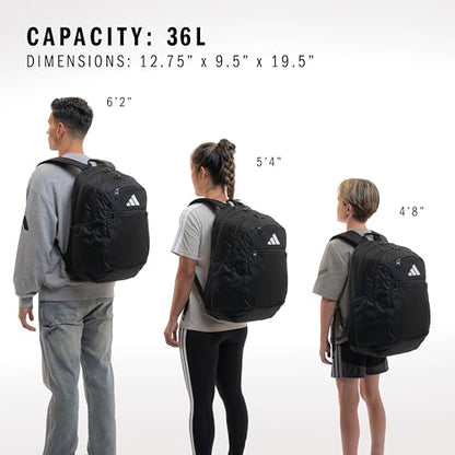adidas Striker 3 Team Sports Backpack – Daypack for Sports Gym Travel, 36L - color: White/Black