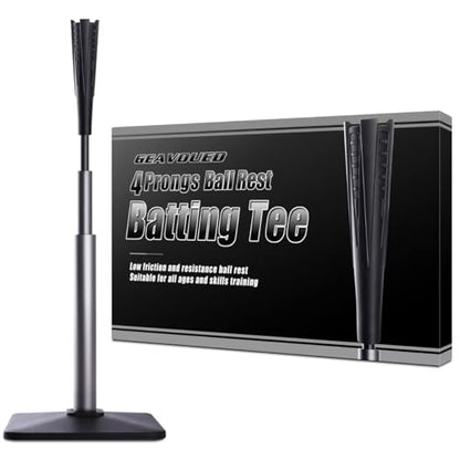 4-Prongs Ball Rest Batting Tee for Baseball and Softball， 23" to 44" Adjustable Baseball Tees for Hitting，Heave Duty Base Baseball Tee （No Included The Baseball） - style: LITE