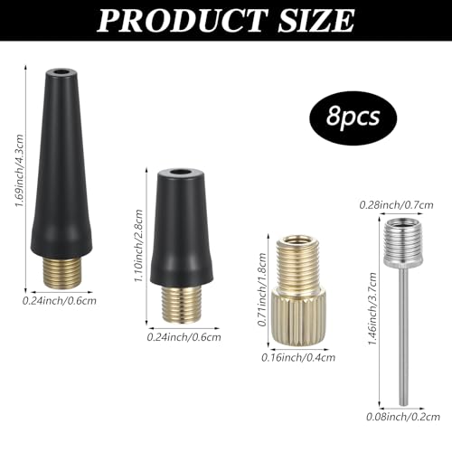 8PCS Needle Inflating Tire Pump Replacement for Portable Tire Inflator Air Compressor Adapter Kit, Ball Needles for Air Pump, Inflatables, Sport Balls, Bicycles,Bike and Inflator Adapter Kit